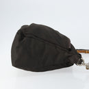 GUCCI Bamboo Hand Bag Nylon 2way Brown Silver 000 2404 0509 Auth ep11487-3
