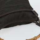 GUCCI Bamboo Hand Bag Nylon 2way Brown Silver 000 2404 0509 Auth ep11487-6