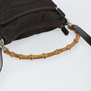 GUCCI Bamboo Hand Bag Nylon 2way Brown Silver 000 2404 0509 Auth ep11487-7