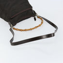 GUCCI Bamboo Hand Bag Nylon 2way Brown Silver 000 2404 0509 Auth ep11487-8
