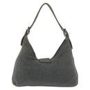 FENDI Mamma Baguette Shoulder Bag cotton Gray Auth ep11488-3