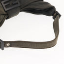 FENDI Mamma Baguette Shoulder Bag cotton Gray Auth ep11488-7