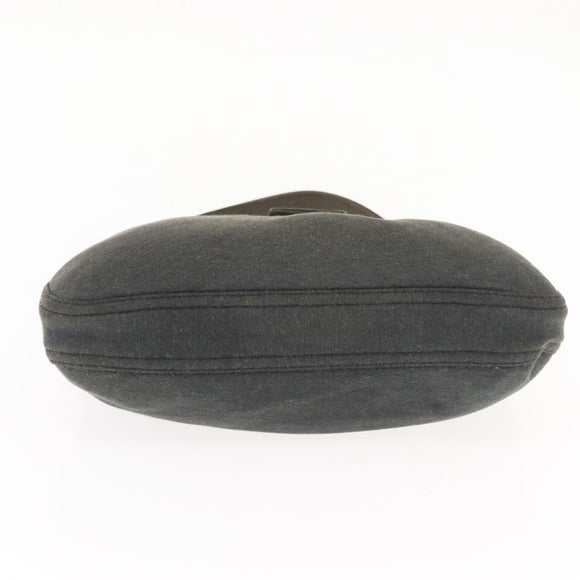 FENDI Mamma Baguette Shoulder Bag cotton Gray Auth ep11488