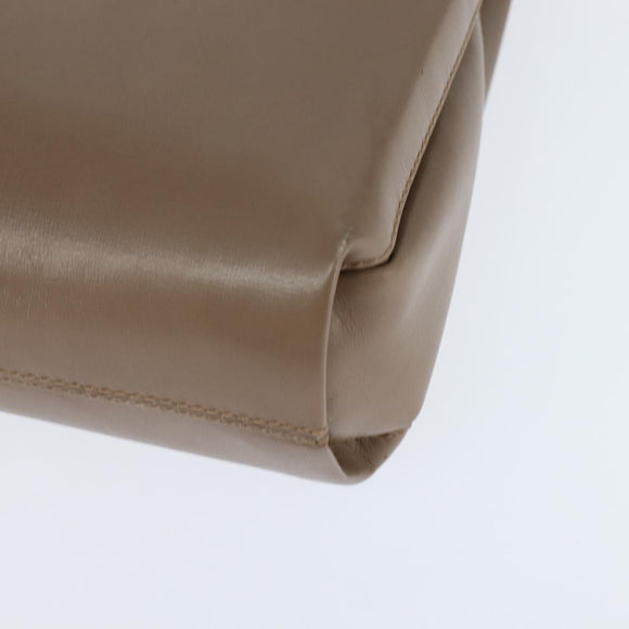 GUCCI Shoulder Bag Leather Beige Gold Auth ep11490