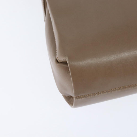 GUCCI Shoulder Bag Leather Beige Gold Auth ep11490