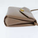 GUCCI Shoulder Bag Leather Beige Gold Auth ep11490-4