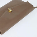 GUCCI Shoulder Bag Leather Beige Gold Auth ep11490-6