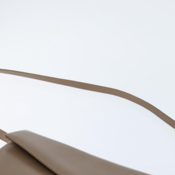 GUCCI Shoulder Bag Leather Beige Gold Auth ep11490