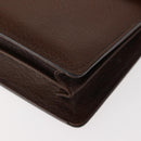 BURBERRY Clutch Bag Leather Brown Gold Auth ep11492-10