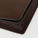 BURBERRY Clutch Bag Leather Brown Gold Auth ep11492-11