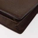 BURBERRY Clutch Bag Leather Brown Gold Auth ep11492-12