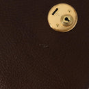 BURBERRY Clutch Bag Leather Brown Gold Auth ep11492-16