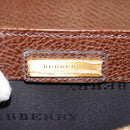 BURBERRY Clutch Bag Leather Brown Gold Auth ep11492-17