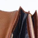 BURBERRY Clutch Bag Leather Brown Gold Auth ep11492-19