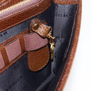 BURBERRY Clutch Bag Leather Brown Gold Auth ep11492-24