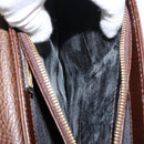BURBERRY Clutch Bag Leather Brown Gold Auth ep11492-26