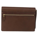 BURBERRY Clutch Bag Leather Brown Gold Auth ep11492-3