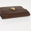 BURBERRY Clutch Bag Leather Brown Gold Auth ep11492-6