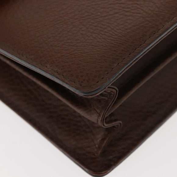 BURBERRY Clutch Bag Leather Brown Gold Auth ep11492