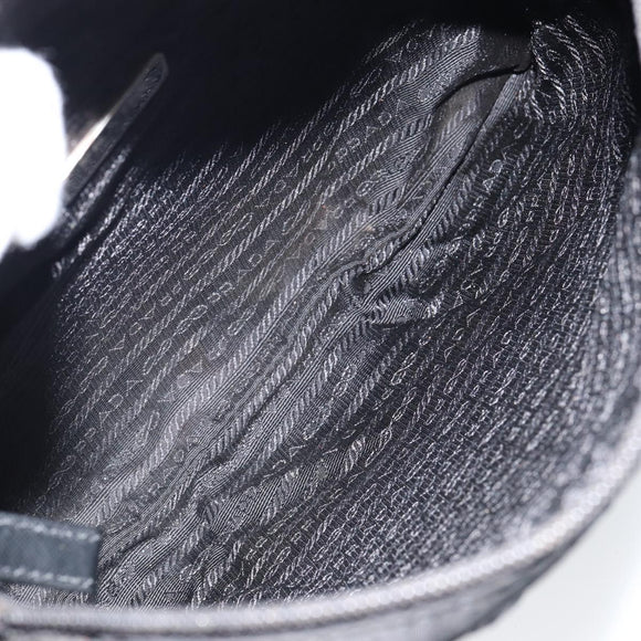 PRADA Shoulder Bag Nylon Black Silver Auth ep11496