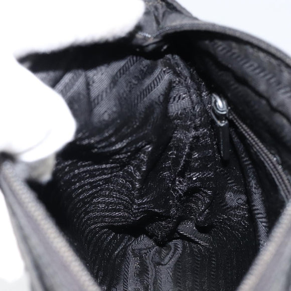 PRADA Shoulder Bag Nylon Black Silver Auth ep11496