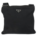 PRADA Shoulder Bag Nylon Black Silver Auth ep11496-2
