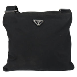 PRADA Shoulder Bag Nylon Black Silver Auth ep11496 - 0