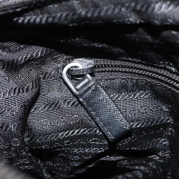 PRADA Shoulder Bag Nylon Black Silver Auth ep11496