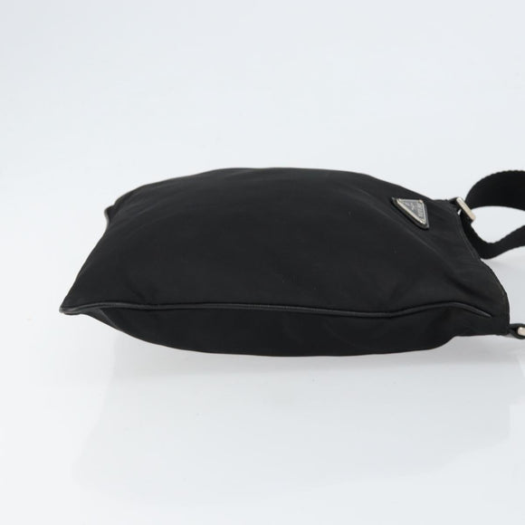 PRADA Shoulder Bag Nylon Black Silver Auth ep11496