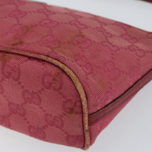 GUCCI GG Canvas Accessory Pouch Pink 07198 Auth ep11501