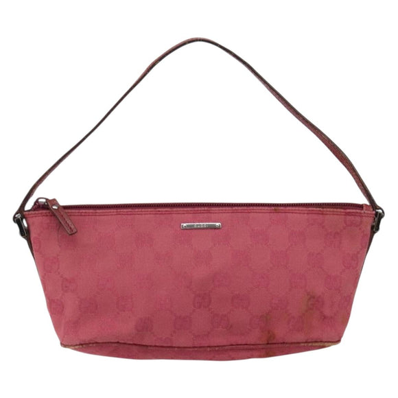 GUCCI GG Canvas Accessory Pouch Pink 07198 Auth ep11501