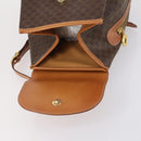 CELINE Macadam Canvas Backpack PVC Leather Brown Gold Auth ep11505-9