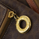 CELINE Macadam Canvas Backpack PVC Leather Brown Gold Auth ep11505-11