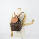 CELINE Macadam Canvas Backpack PVC Leather Brown Gold Auth ep11505-22