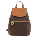 CELINE Macadam Canvas Backpack PVC Leather Brown Gold Auth ep11505-13