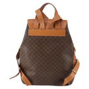 CELINE Macadam Canvas Backpack PVC Leather Brown Gold Auth ep11505-2