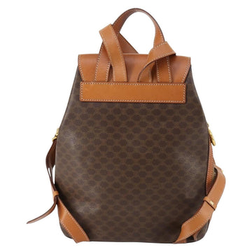 CELINE Macadam Canvas Backpack PVC Leather Brown Gold Auth ep11505 - 0