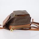 CELINE Macadam Canvas Backpack PVC Leather Brown Gold Auth ep11505-3