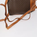 CELINE Macadam Canvas Backpack PVC Leather Brown Gold Auth ep11505-8