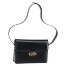 GUCCI Shoulder Bag Leather Black Gold Auth ep11506-1