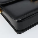 GUCCI Shoulder Bag Leather Black Gold Auth ep11506-11