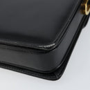 GUCCI Shoulder Bag Leather Black Gold Auth ep11506-12