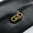 GUCCI Shoulder Bag Leather Black Gold Auth ep11506-14