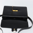 GUCCI Shoulder Bag Leather Black Gold Auth ep11506-15