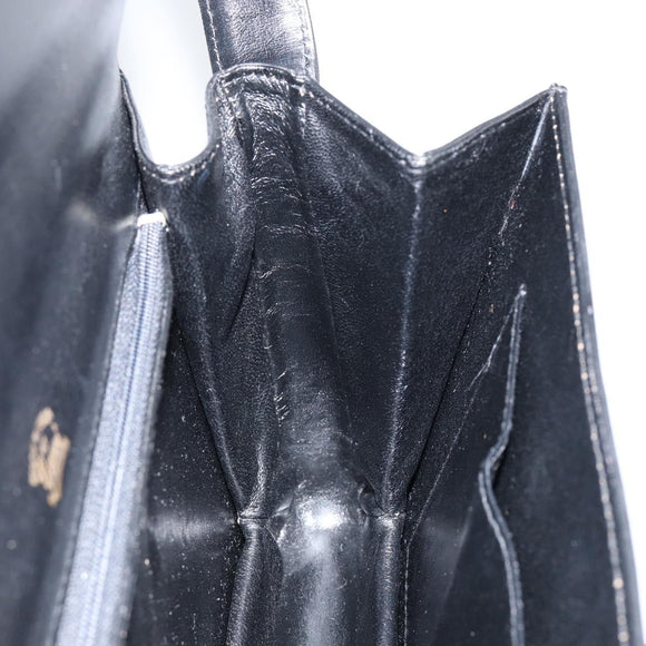 GUCCI Shoulder Bag Leather Black Gold Auth ep11506