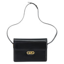 GUCCI Shoulder Bag Leather Black Gold Auth ep11506-2