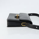 GUCCI Shoulder Bag Leather Black Gold Auth ep11506-4