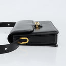 GUCCI Shoulder Bag Leather Black Gold Auth ep11506-5