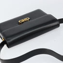 GUCCI Shoulder Bag Leather Black Gold Auth ep11506-6
