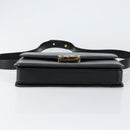 GUCCI Shoulder Bag Leather Black Gold Auth ep11506-9